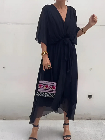 Zeleste | Women's Timeless Wrap Midi Dress – Wrap Style