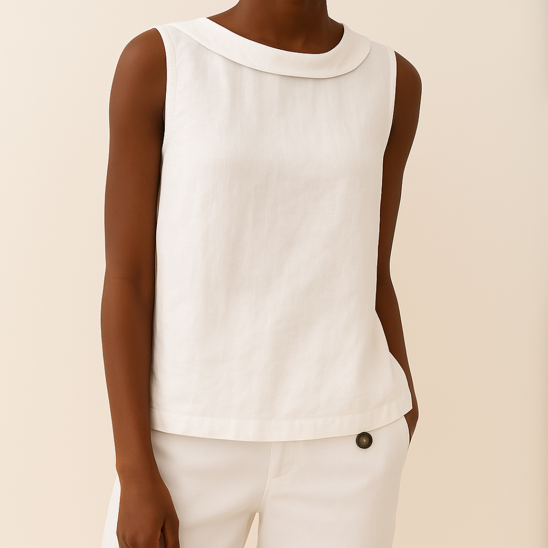 Margo | Women's Sleeveless Roll Collar Top – Sleeveless