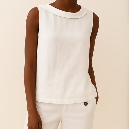 Margo | Women's Sleeveless Roll Collar Top – Sleeveless