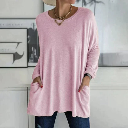 Erin | Women's Oversized Long Sleeve Tunic Top with Pockets – Long Sleeve