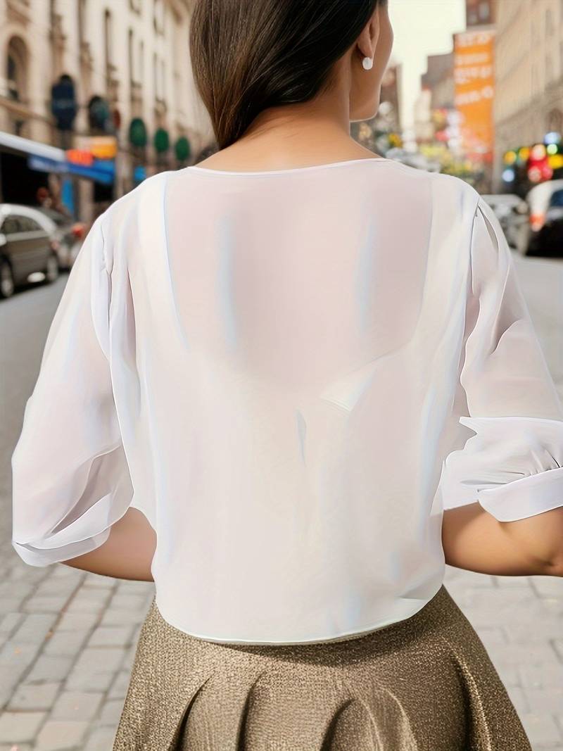 Brenda | Women's Sheer Tie Front Cardigan Open Front Cover Up – Layering