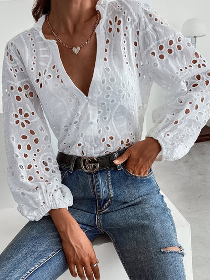 Corinne | Women's Floral Long-Sleeve Blouse – Floral Print, Casual
