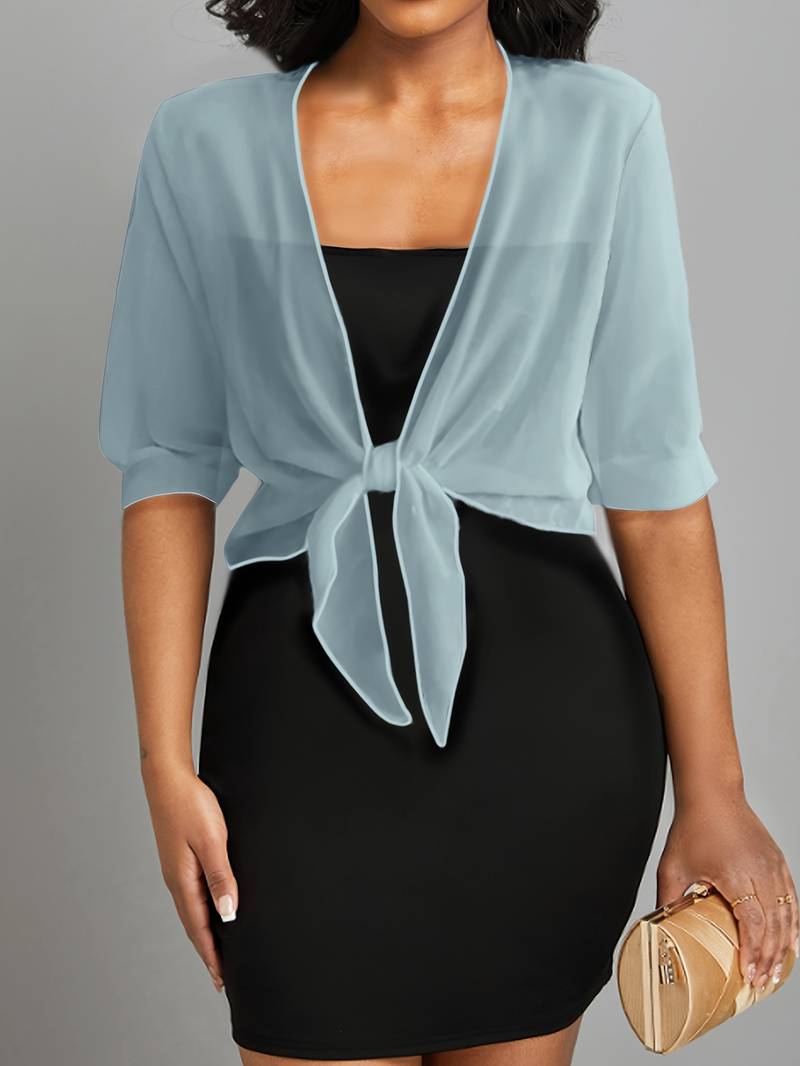 Brenda | Women's Sheer Tie Front Cardigan Open Front Cover Up – Layering