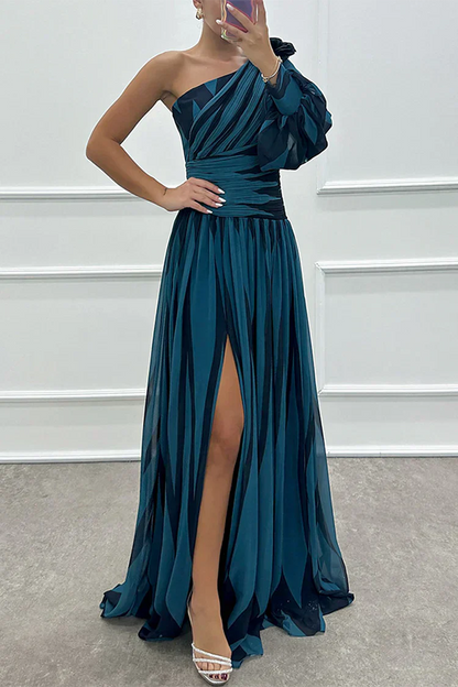 Anneliese | Women's Elegant Striped One Shoulder Maxi Dress