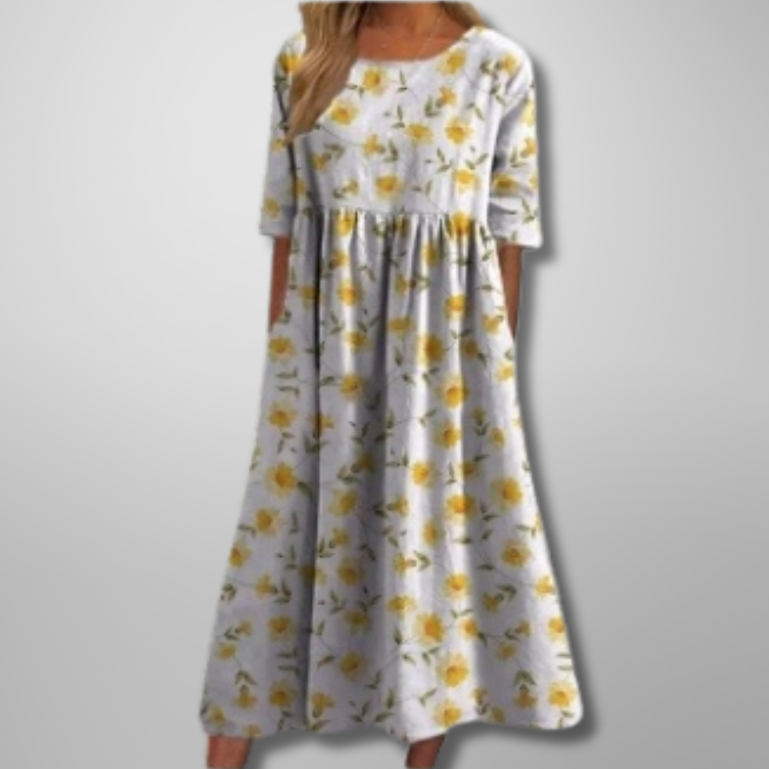 Remy | Women's Relaxed Floral Midi Dress – Midi, Floral Print