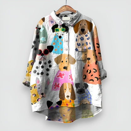 Felicia | Women's Shirt with Dog Print – Classic