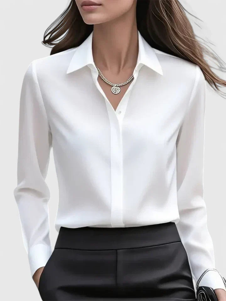Janine | Women's Elegant Button Down Shirt with Concealed Placket – Elegant, Classic