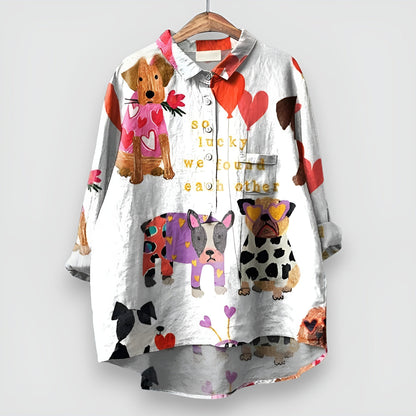 Felicia | Women's Shirt with Dog Print – Classic