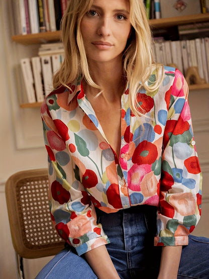 Harper | Women's Floral Print Button-Down Long Sleeve Blouse – Floral Print, Long Sleeve