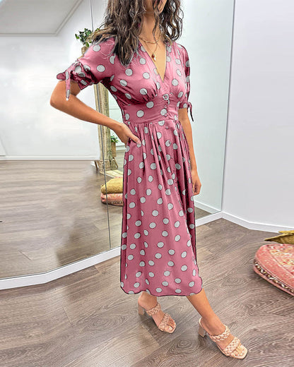 Georgia | Women's Elegant Polka Dot Dress – Elegant