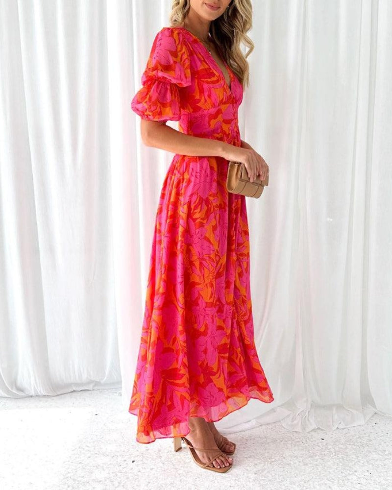Harper | Women's Elegant Maxi Dress in Red Pink – Maxi, Elegant