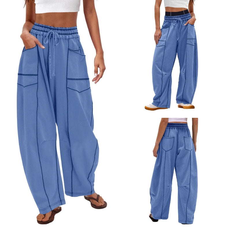 Dorothy | Women's Wide Leg Cargo Pants High Waist Drawstring