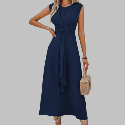 Aletta | Women's Elegant Sleeveless Round Neck Maxi Dress – Maxi, Sleeveless