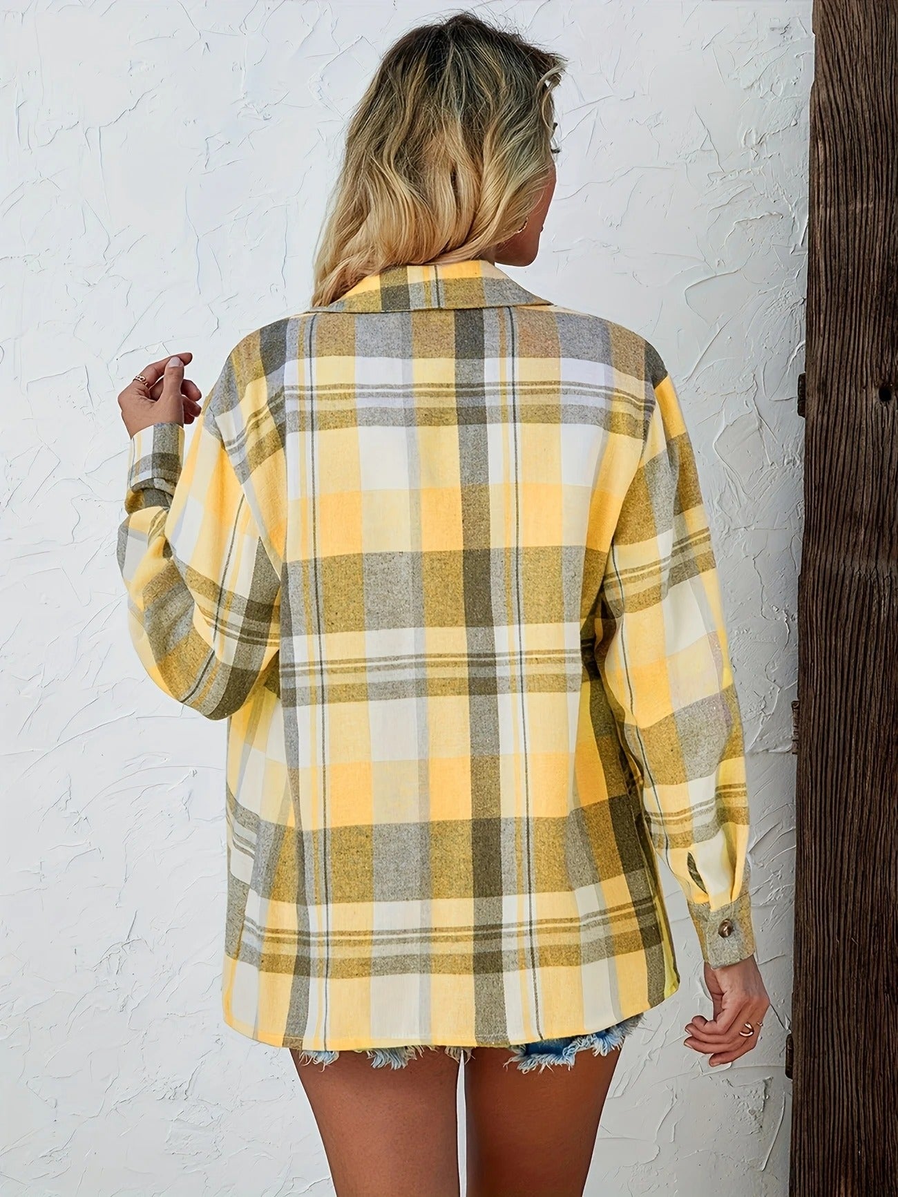 Frances | Women's Oversized Plaid Flannel Button-Down Shirt – Classic