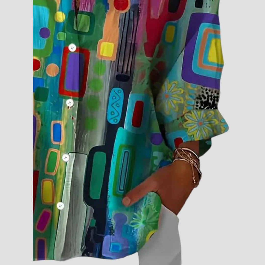 Eliana | Women's Elegant Blouse with Geometric Pattern – Elegant, Casual