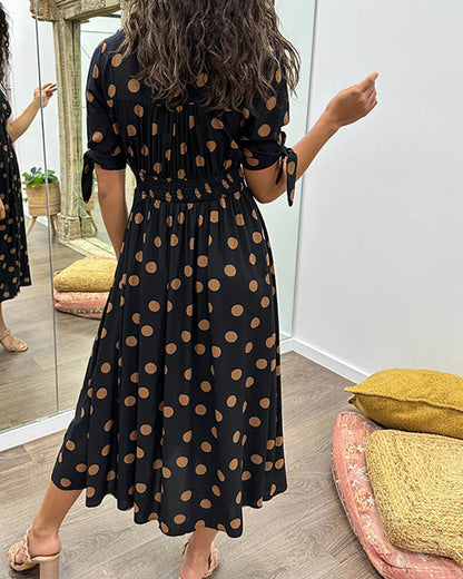 Georgia | Women's Elegant Polka Dot Dress – Elegant