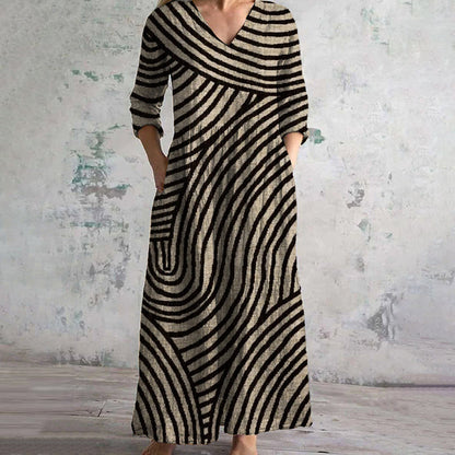 Shanice | Women's Vintage Striped dress – Striped