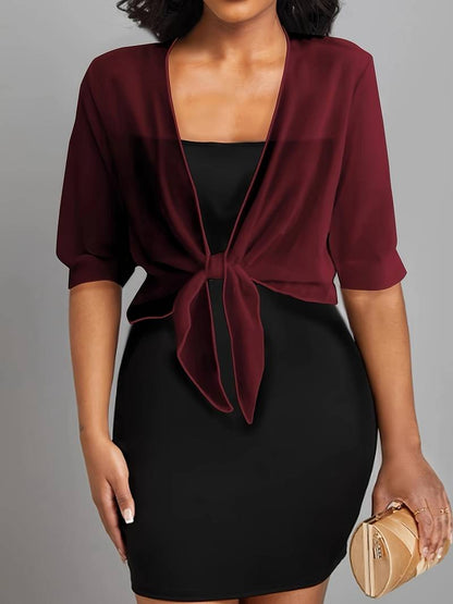 Brenda | Women's Sheer Tie Front Cardigan Open Front Cover Up – Layering