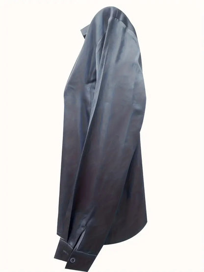 Kathy | Women's Premium V-Neck Satin Blouse – V-Neck, Satin