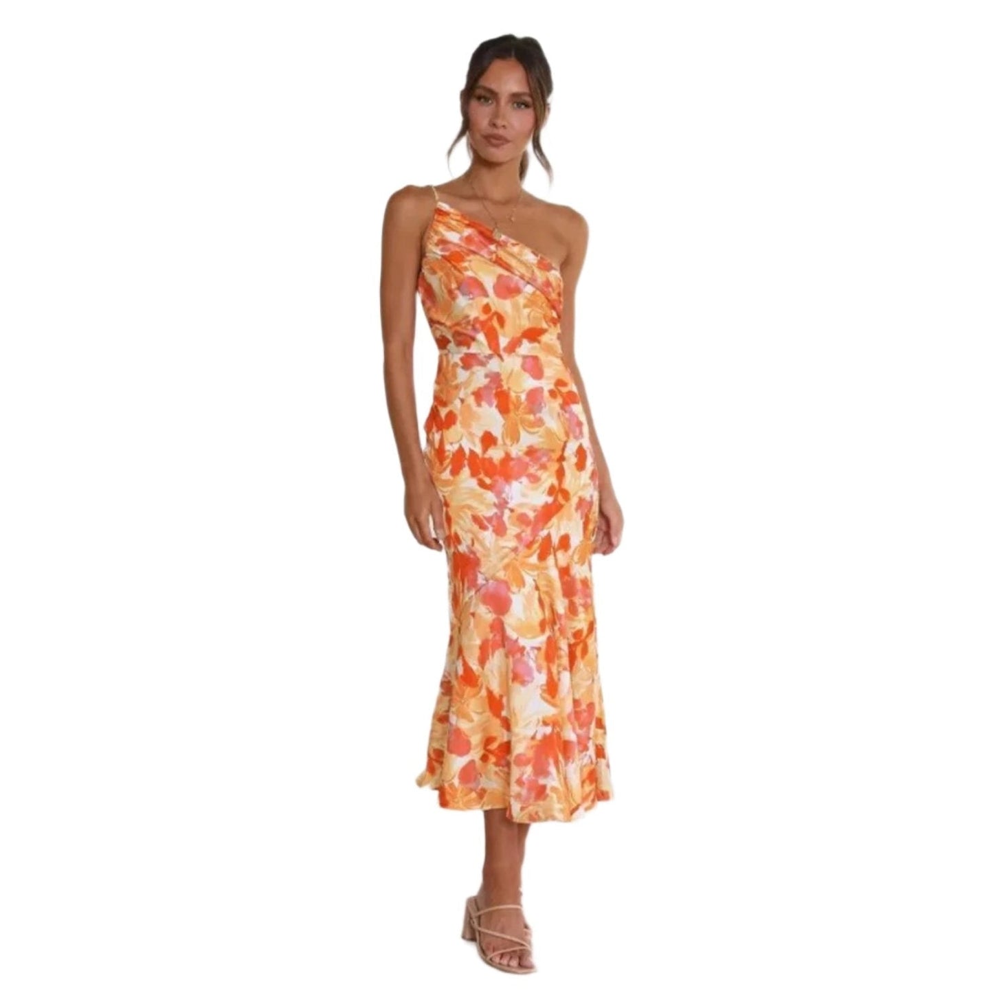 Victoria | Women's Women’s Maxi Dress with Asymmetrical Cut and Floral Pattern – Maxi, Floral Print