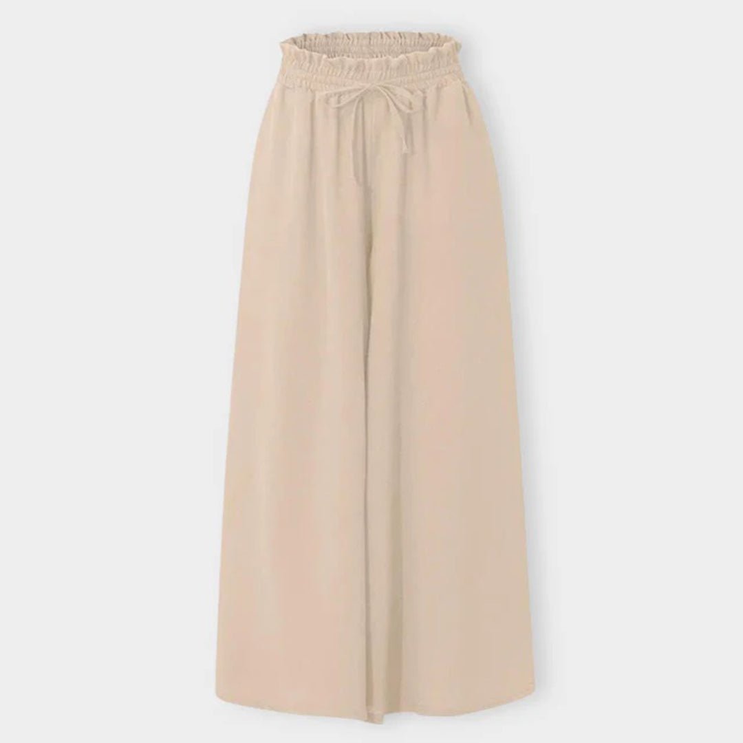 Roxane | Women's High Waist Wide Leg Pants Smocked Drawstring