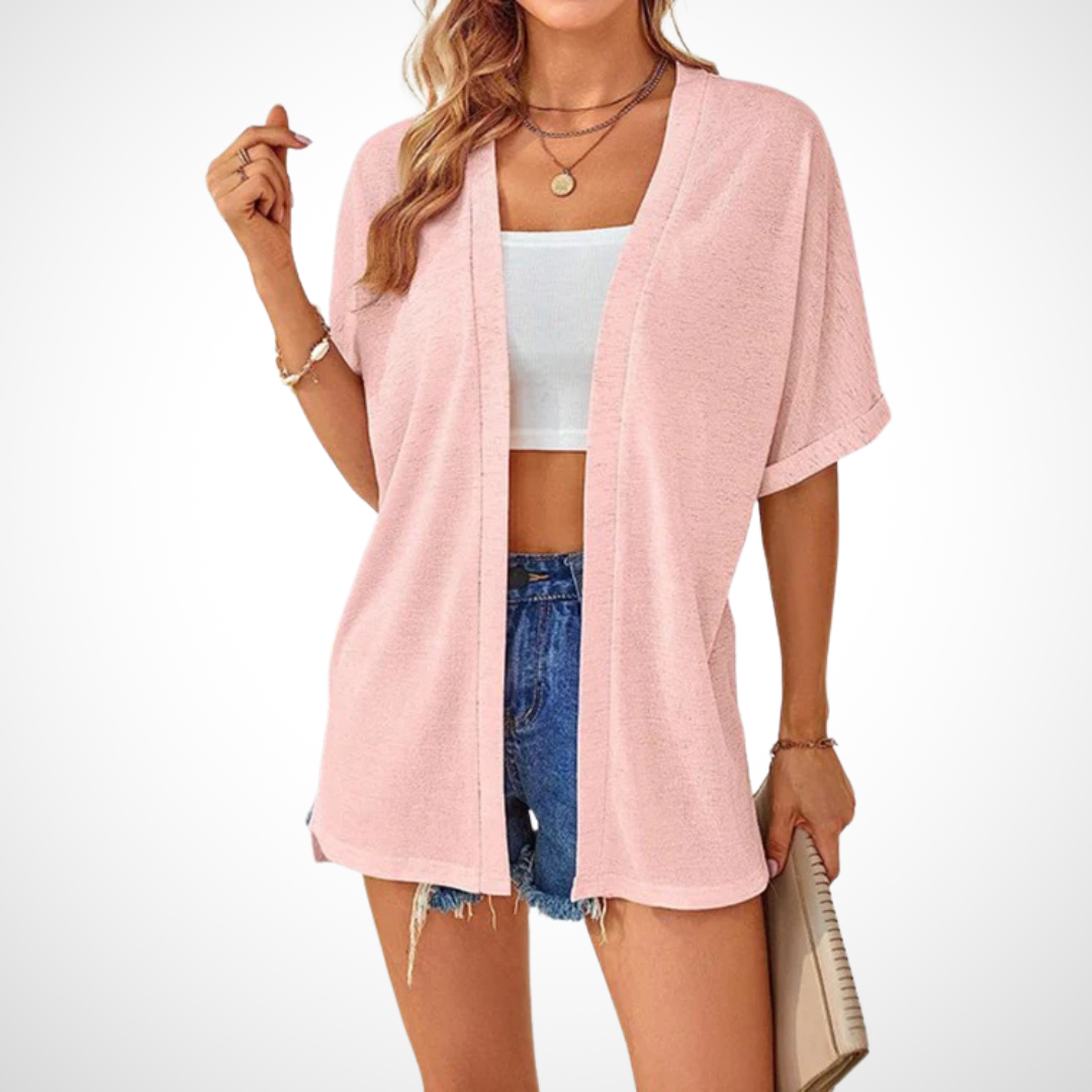 Cynthia | Women's Stylish Flowy Short Sleeve Cardigan – Short Sleeve, Flowy