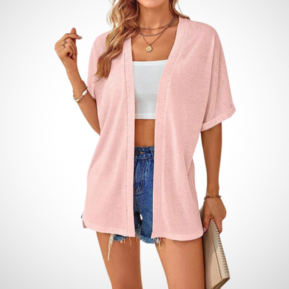 Cynthia | Women's Stylish Flowy Short Sleeve Cardigan – Short Sleeve, Flowy