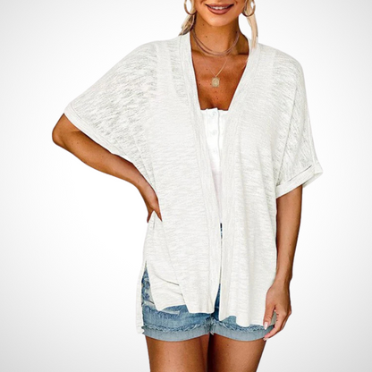 Cynthia | Women's Stylish Flowy Short Sleeve Cardigan – Short Sleeve, Flowy