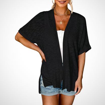 Cynthia | Women's Stylish Flowy Short Sleeve Cardigan – Short Sleeve, Flowy