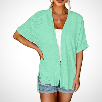 Cynthia | Women's Stylish Flowy Short Sleeve Cardigan – Short Sleeve, Flowy