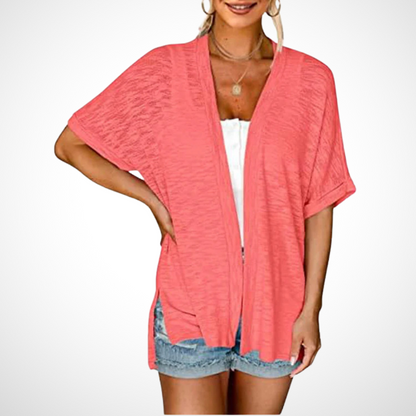 Cynthia | Women's Stylish Flowy Short Sleeve Cardigan – Short Sleeve, Flowy