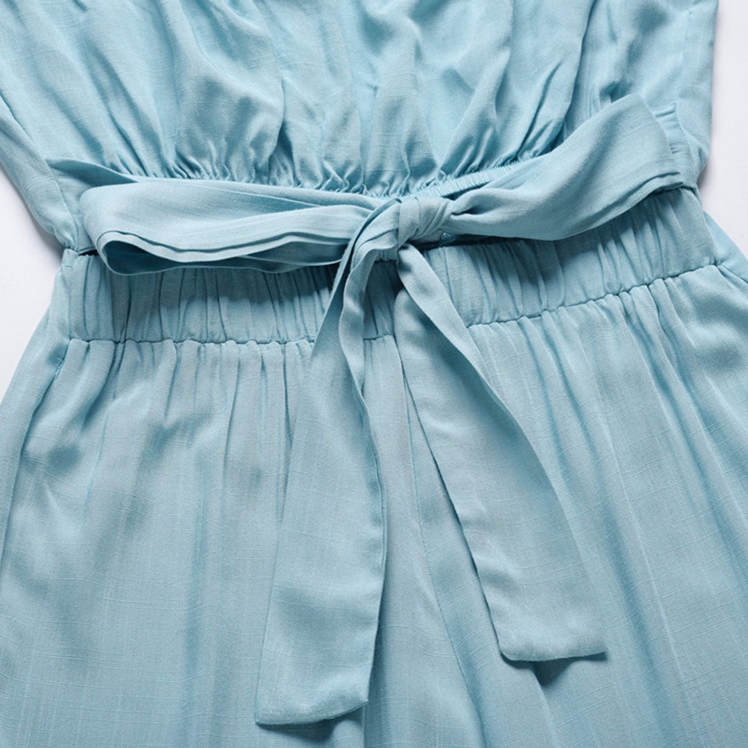 Martha | Women's Strapless Tie Waist Wide Leg Jumpsuit – One-Piece