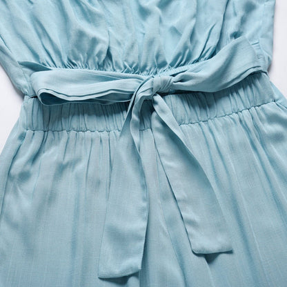 Martha | Women's Strapless Tie Waist Wide Leg Jumpsuit – One-Piece
