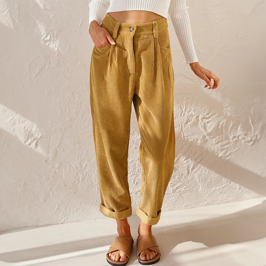 Lena | Women's Vintage Cord Comfort Pants – Comfortable Fit
