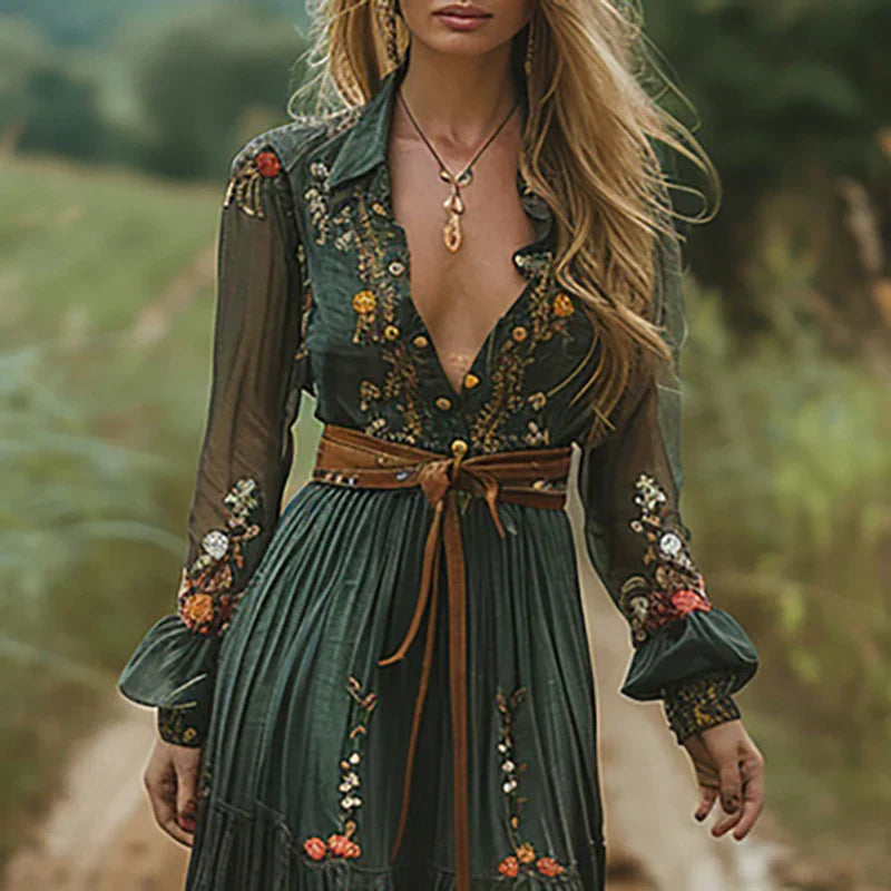 Charlene | Women's Bohemian Floral Maxi Dress – Maxi, Floral Print
