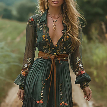 Charlene | Women's Bohemian Floral Maxi Dress – Maxi, Floral Print