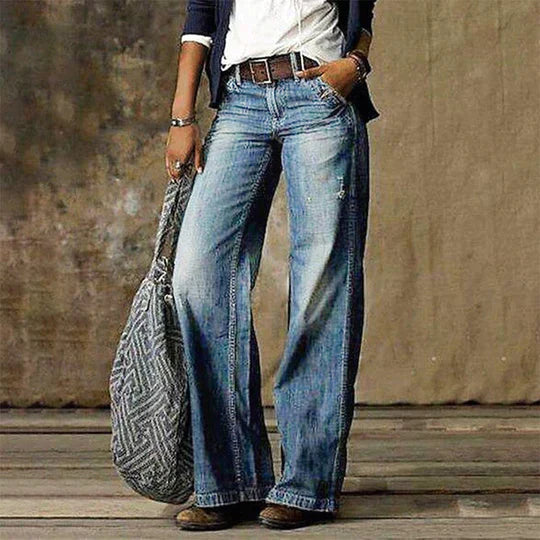 Jennifer | Women's High Waist Wide Leg Jeans Retro Flare Denim