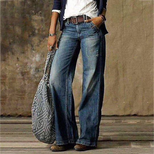 Jennifer | Women's High Waist Wide Leg Jeans Retro Flare Denim