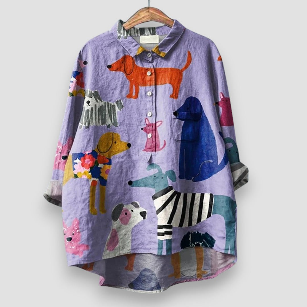 Felicia | Women's Shirt with Dog Print – Classic