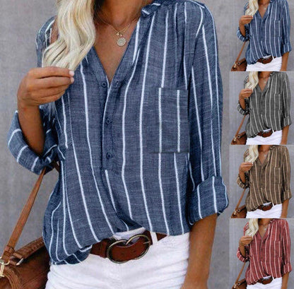 Kendra | Women's Striped Casual Blouse – Striped, Casual