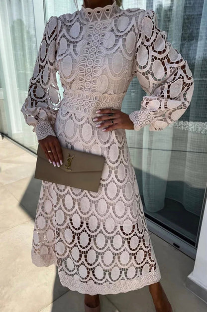 Sherry | Women's Elegant Lace Dress – Lace Detail, Elegant
