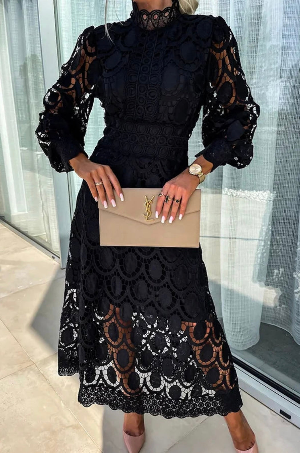 Sherry | Women's Elegant Lace Dress – Lace Detail, Elegant