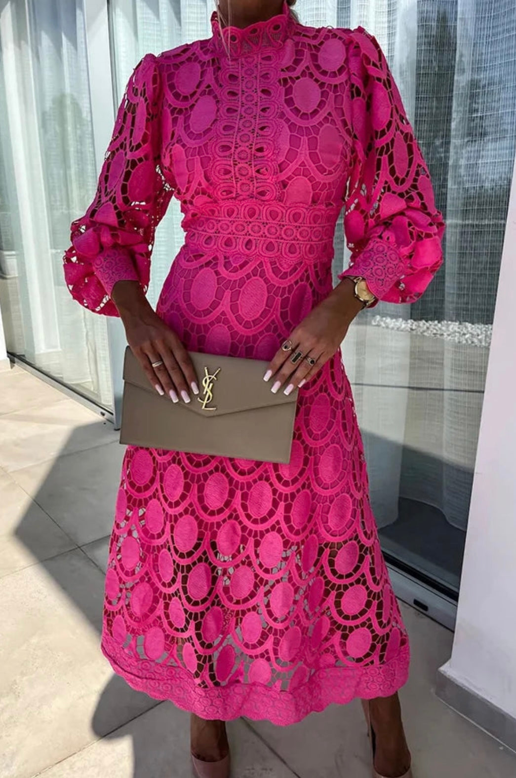 Sherry | Women's Elegant Lace Dress – Lace Detail, Elegant