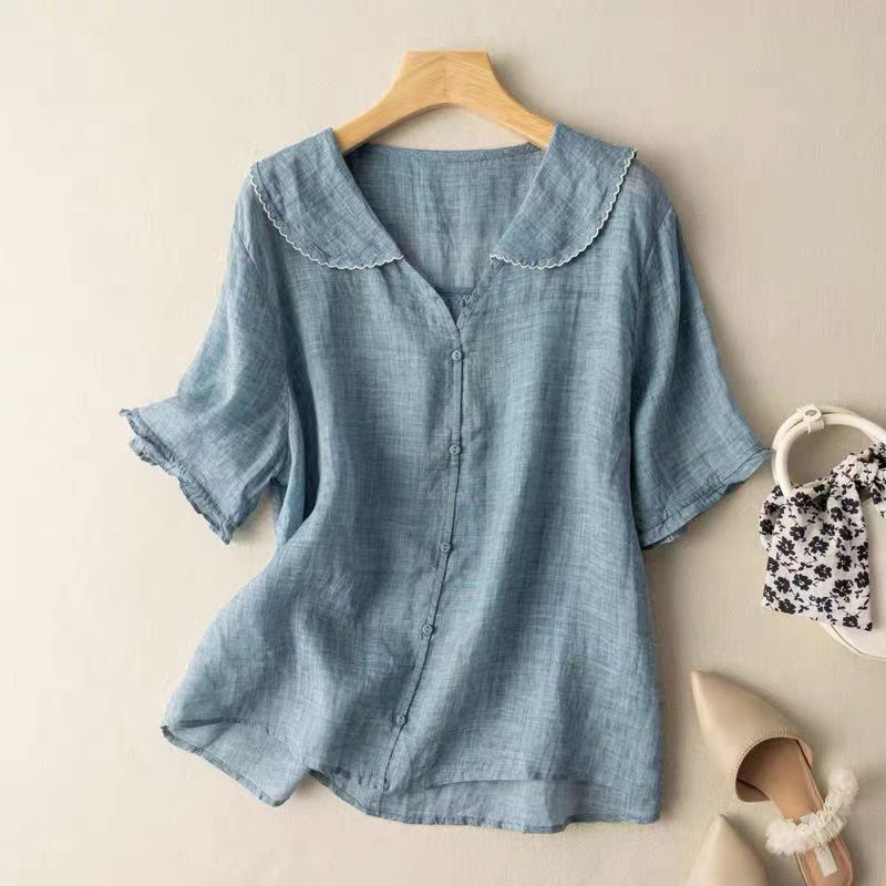 Terra | Women's Vintage Blouse with Button Detail – Casual