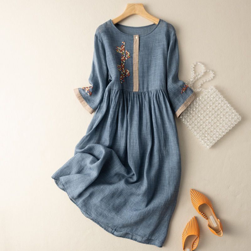 Tricia | Women's Pattern Relaxed Midi Dress – Midi