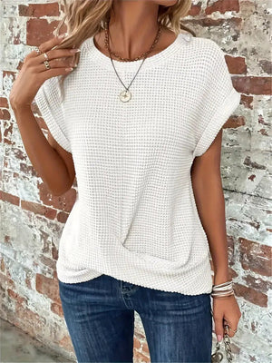 Meadow | Women's Waffle Knit Casual Tee – Knit, Casual