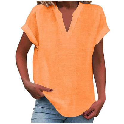 Vivian | Women's Relaxed V-Neck Blouse – V-Neck, Casual
