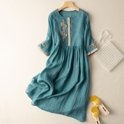 Tricia | Women's Pattern Relaxed Midi Dress – Midi