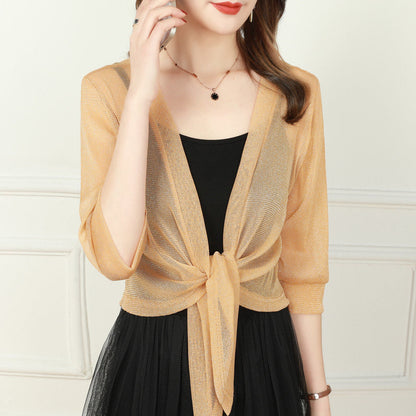 Brenda | Women's Sheer Tie Front Cardigan Open Front Cover Up – Layering