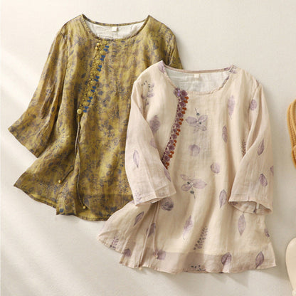 Allison | Women's Floral Relaxed Blouse – Floral Print, Casual